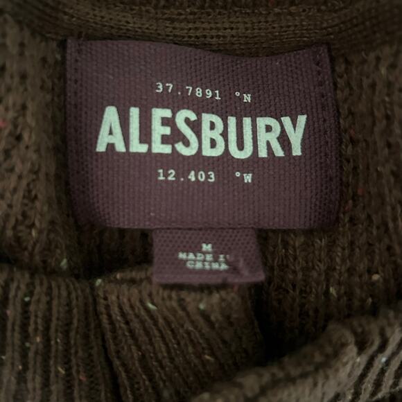 Alesbury Mens Waffle Knit Pullover Button Mock Neck Sweater M Medium NWOT - Picture 6 of 7